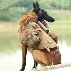 Tactical Dog Backpack/Breathable & Adjustable Harness w/Metal Buckle