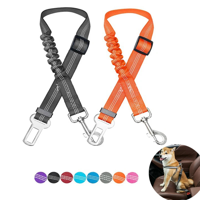 Adjustable Reflective Dog Car Seat Belt with Cushioning